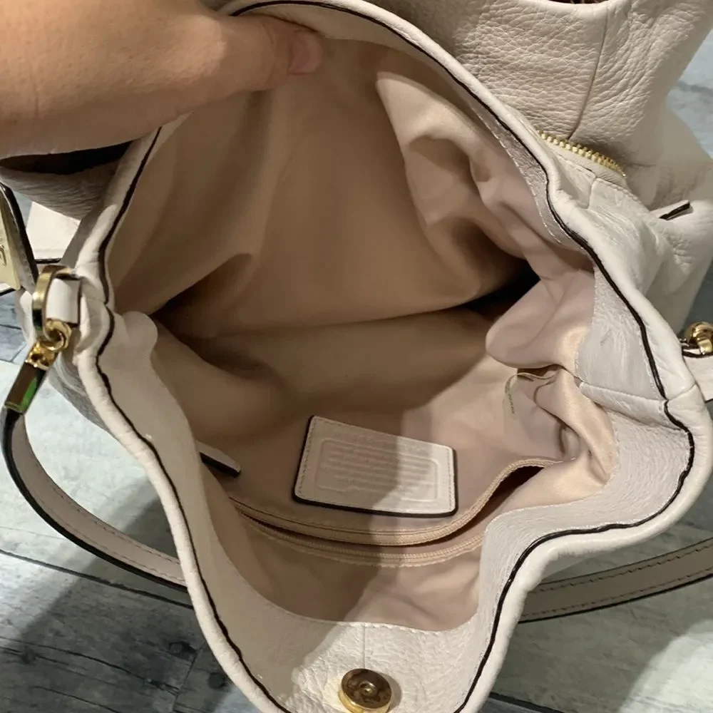 Coach‎ Madison Leather Phoebe Satchel Cream